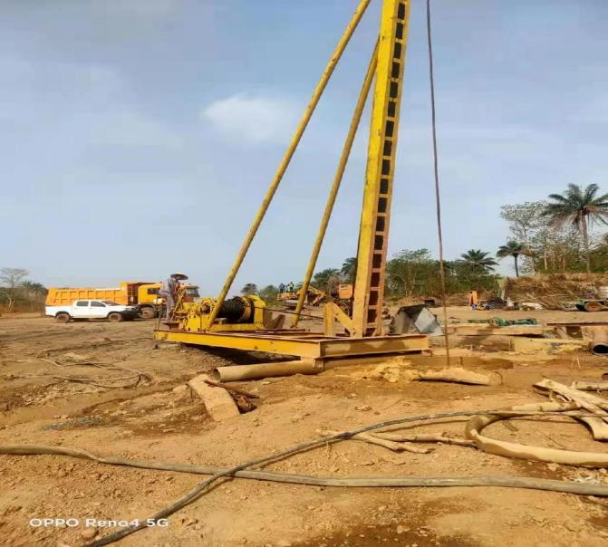 Pile foundation of a small bridge project in Cameroon